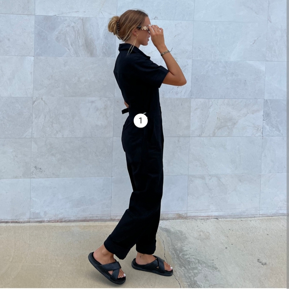 Beach Riot - Black Racetrack Jumpsuit - Picture 3 of 6
